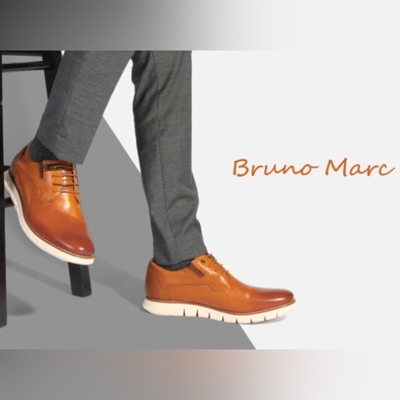 Bruno Marc Leather Oxford Shoes size 9.5 - Picture 1 of 10